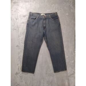 Levis Signature Mens Loose Relaxed Jeans Straight Leg 42X30 Dark Blue